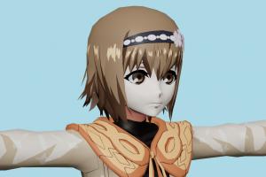 Hinami Fueguchi Tokyo-Ghoul, female, woman, girl, people, human, xna, characters, rigged